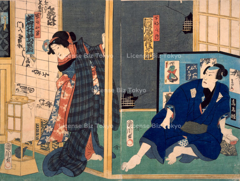 恋女房染分手綱 浮世絵ストックフォト